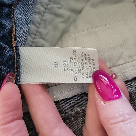 Button fly denim shorts, longer length - Picture 5 of 5